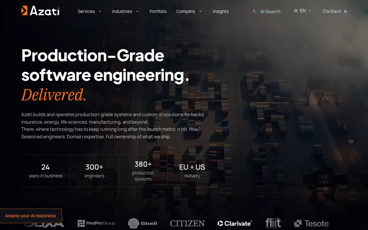 Azati Software homepage