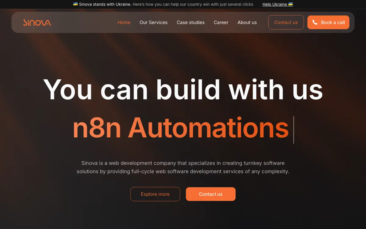 Sinova Development homepage