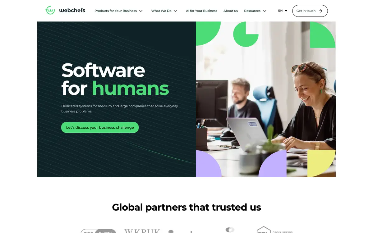 Webchefs Software Company homepage