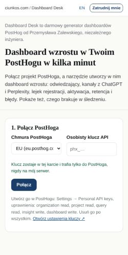 First screen: https://ciunkos.com/generator-dashboardu-posthog