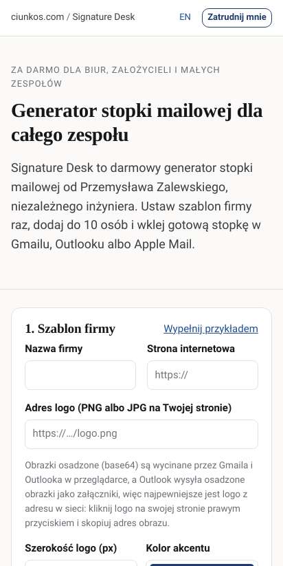 First screen: https://ciunkos.com/generator-stopki-email