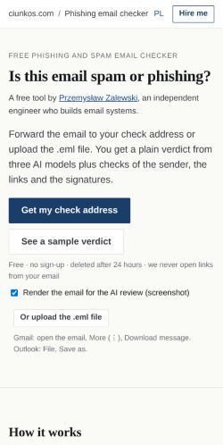 First screen: https://ciunkos.com/phishing-email-checker