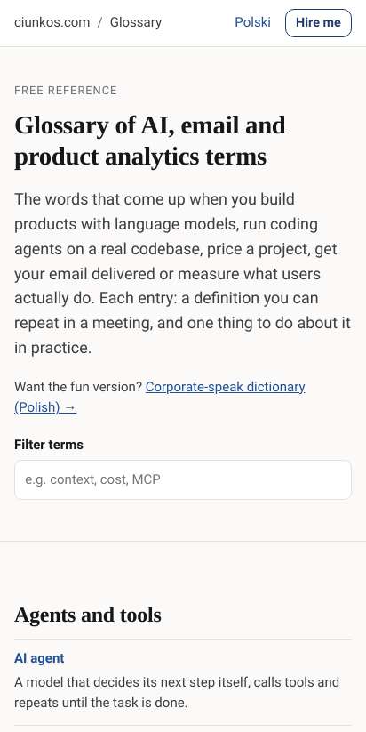 First screen: https://ciunkos.com/glossary