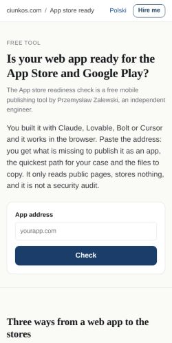 First screen: https://ciunkos.com/app-store-ready