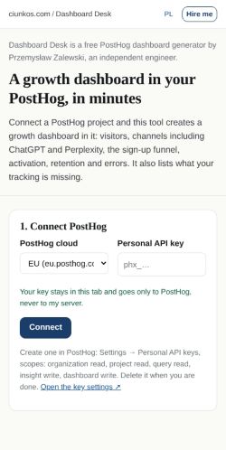 First screen: https://ciunkos.com/posthog-dashboard-generator