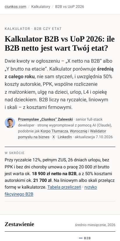 First screen: https://ciunkos.com/kalkulator-b2b-vs-uop-2026