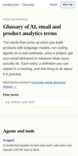 First screen: https://ciunkos.com/glossary