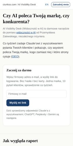 First screen: https://ciunkos.com/widocznosc-w-ai