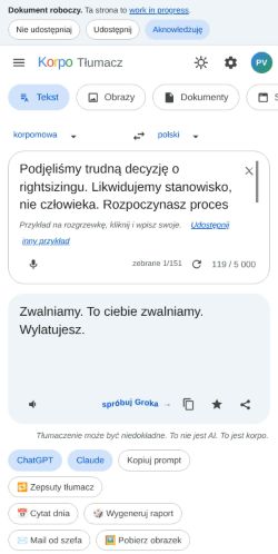 First screen: https://ciunkos.com/korpo-tlumacz